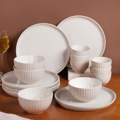 Costola Pure White 16 Piece Dinner Set For 6