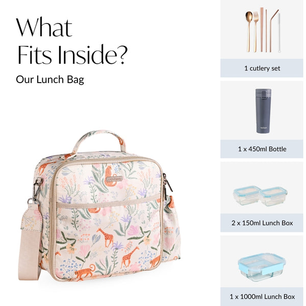 Jungle Safari Insulated Leakproof Lunch Bag