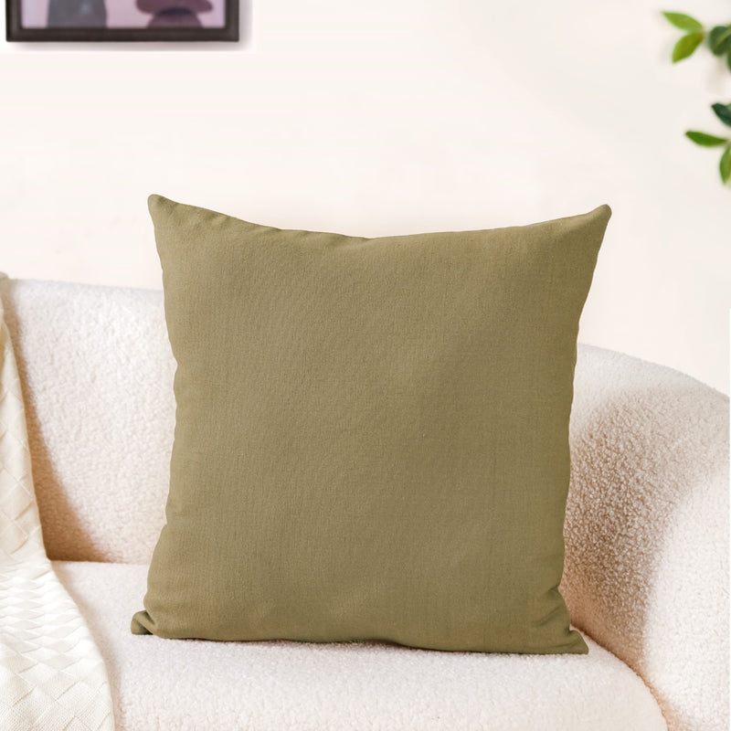 Flower Embroidered Couch Cushion Cover 15x15 Inch