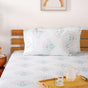 Daisy Galore King Sized Cotton Bedsheet And Pillowcase Set