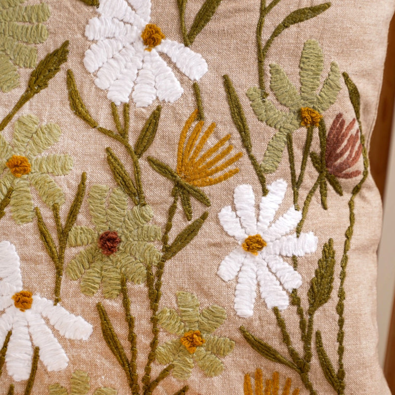 Blossom Burst Cotton Pillow Cover 15x15 Inch