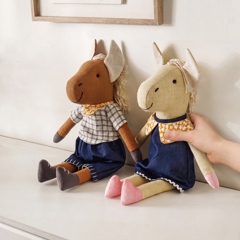 Country Horse And Mare Stuffed Toy Set Of 2