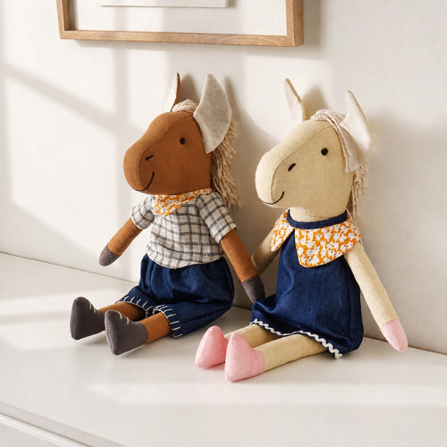 Country Horse And Mare Stuffed Toy Set Of 2