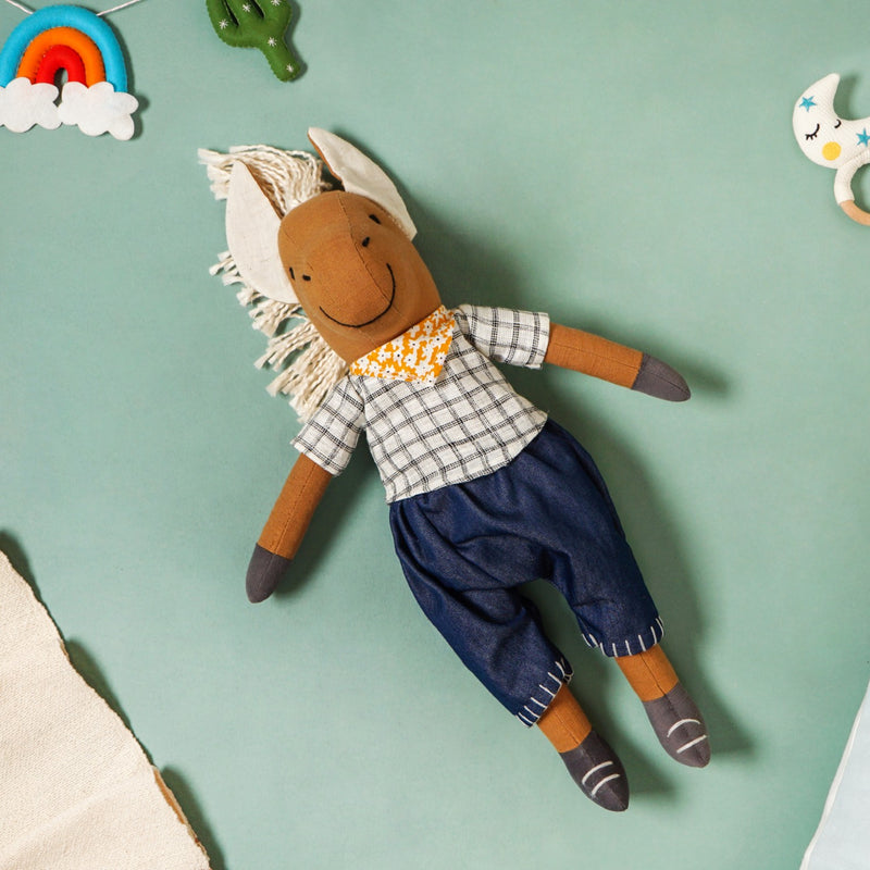 Country Horse And Mare Stuffed Toy Set Of 2
