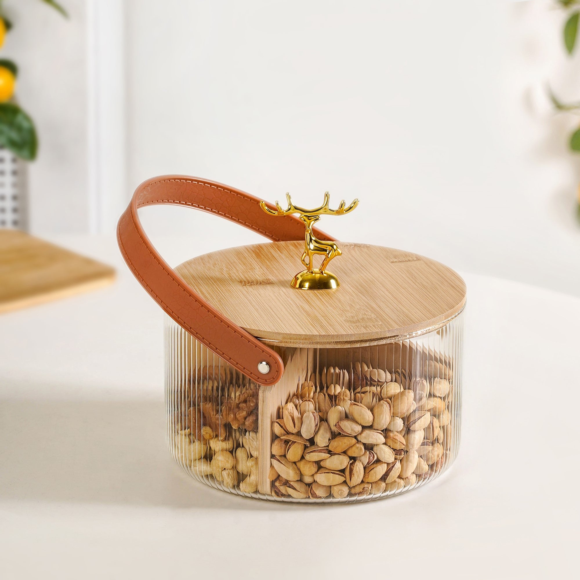 Deer Crest Section Snack Jar Basket 3500ml