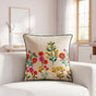 Meadow Blooms Embroidered Cotton Cushion Cover 40x40cm