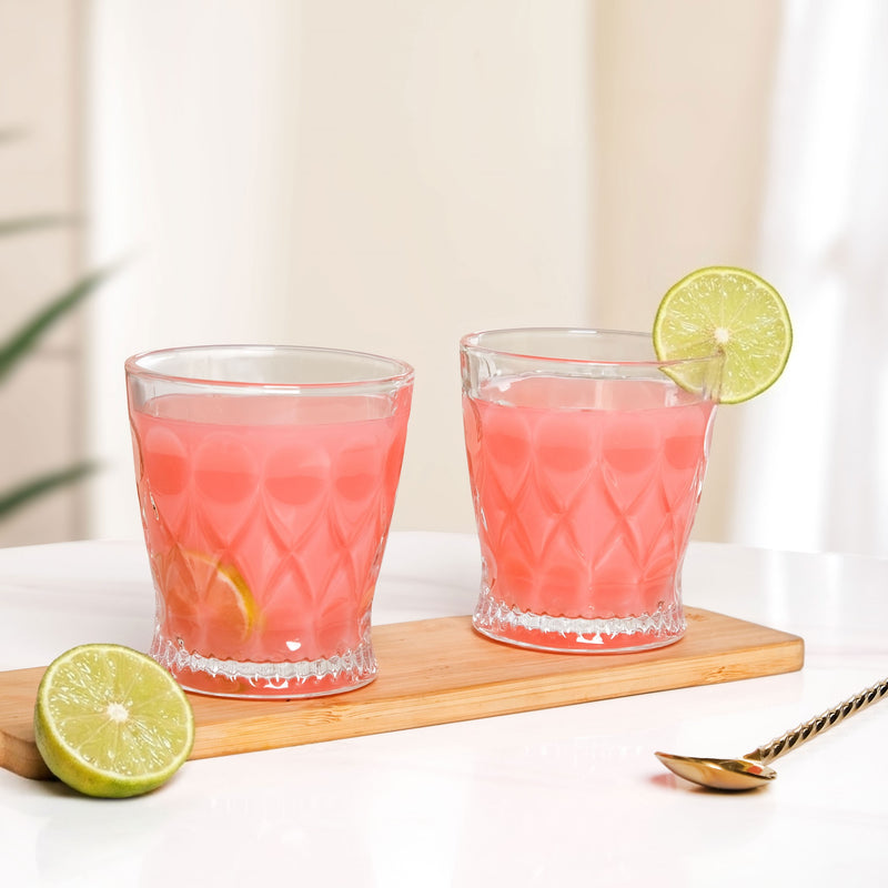 Regal Cut Embossed Glass Set Of 6 245ml