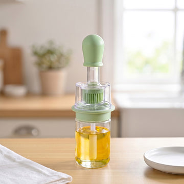 Two In One Oil Brush And Spray Bottle 180ml Green
