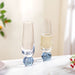 Ball Base Champagne Glass Set Of 2 280ml Blue