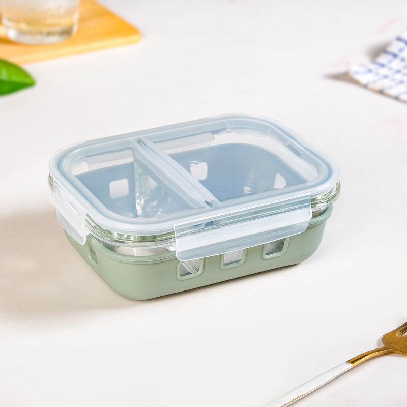 Gripso Dual Compartment Food Container 600ml Sage Green