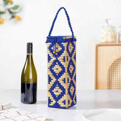 Champagne Bottle Holder Basket Blue