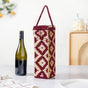 Wine Bottle Holder Handwoven Box Jute Maroon