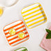 Carnival Stripe Dessert Plates Set Of 2 16x16cm Orange Yellow