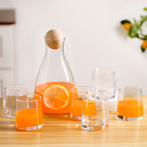 Glass Decanter With Glasses Set Of 7