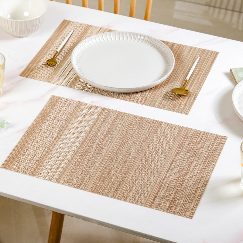 Brownish Beige Dinner Table Mat Set Of 6
