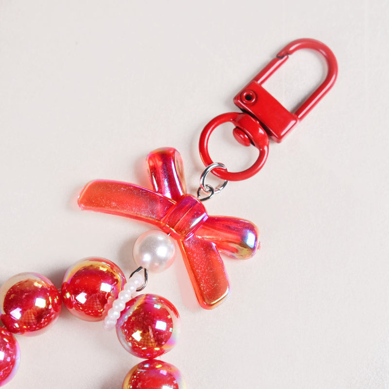 Crimson Glimmer Cute Keychain