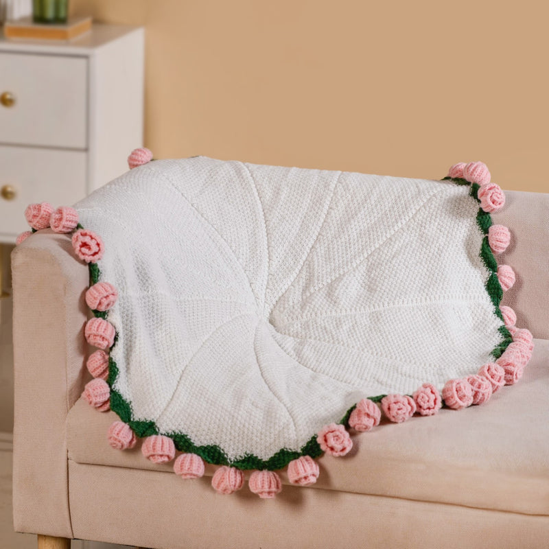 Crochet Tulip Bouquet Throw 80cm