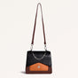 Croco Brown And Orange Handheld Bag