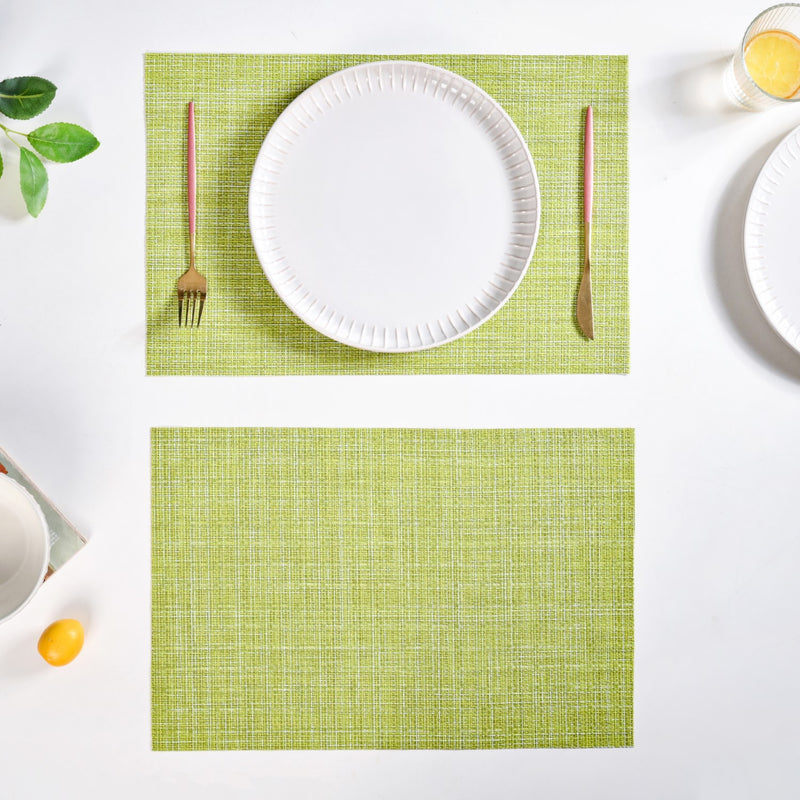 Crosshatch Green Placemat Set Of 6