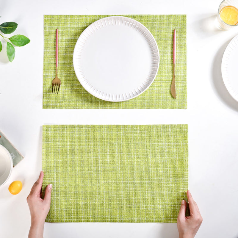 Crosshatch Green Placemat Set Of 6