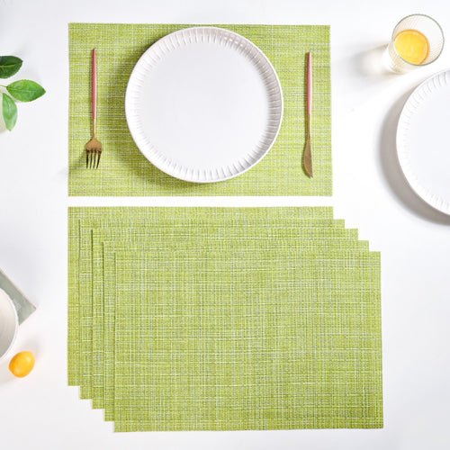 Crosshatch Green Placemat Set Of 6
