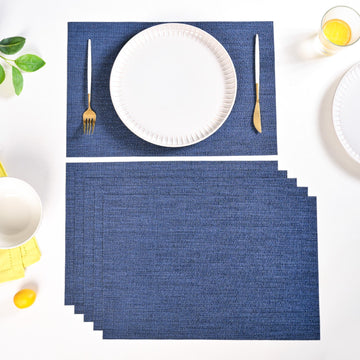 Crosshatch Midnight Blue Placemat Set Of 6