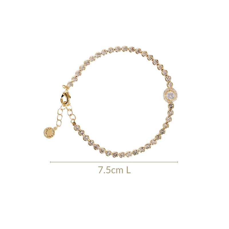 Crowned Charm Gold Chain Bracelet