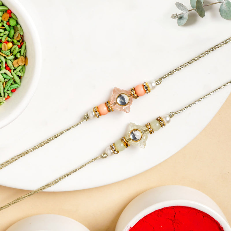Crystal Simplistic Rakhi Gift Set