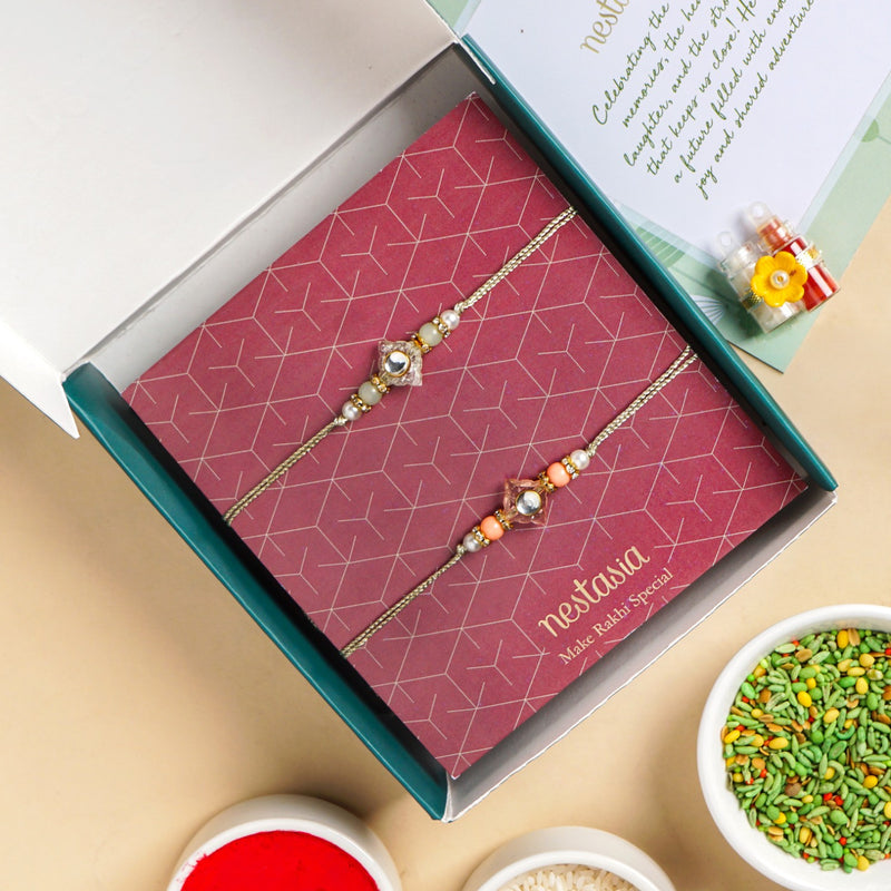 Crystal Simplistic Rakhi Gift Set