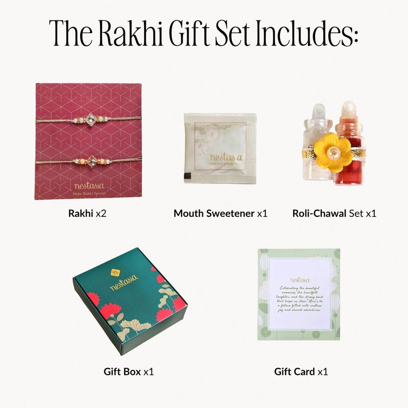 Crystal Simplistic Rakhi Gift Set