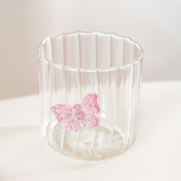 Crystal Fairy Core Butterfly Tumbler With Lid And Straw 450ml Set Of 2