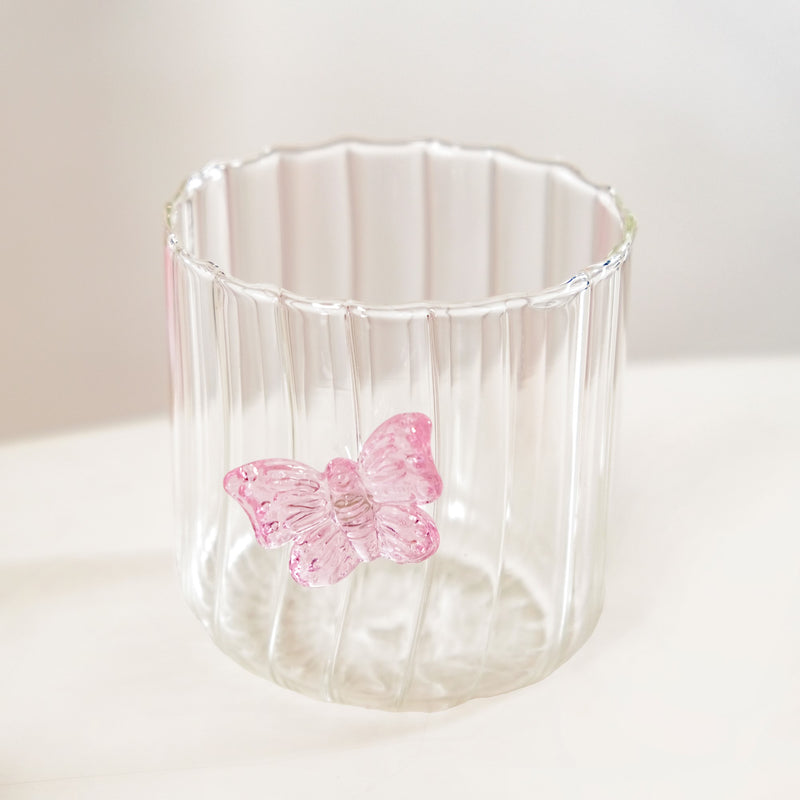 Crystal Fairy Core Butterfly Tumbler With Lid And Straw 450ml Set Of 2