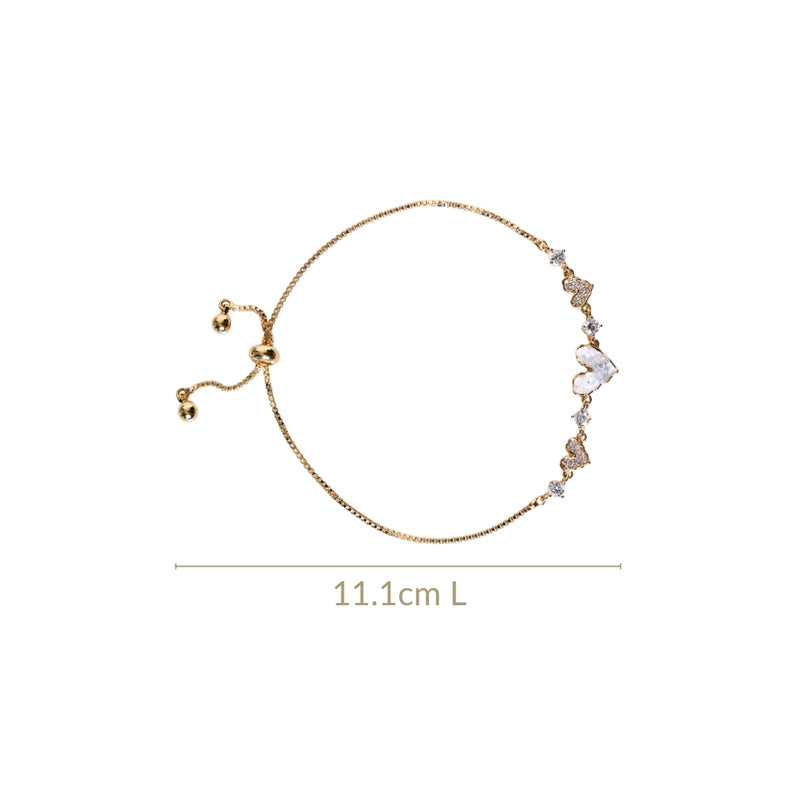Crystal Heart Chain Bracelet