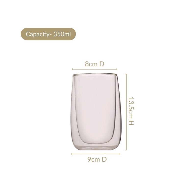 Crystal Clear Double Wall Set Of 2 Beer Glasses 350ml