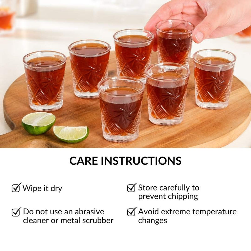 Crystal Flower Shot Glass Set Of 12 55ml
