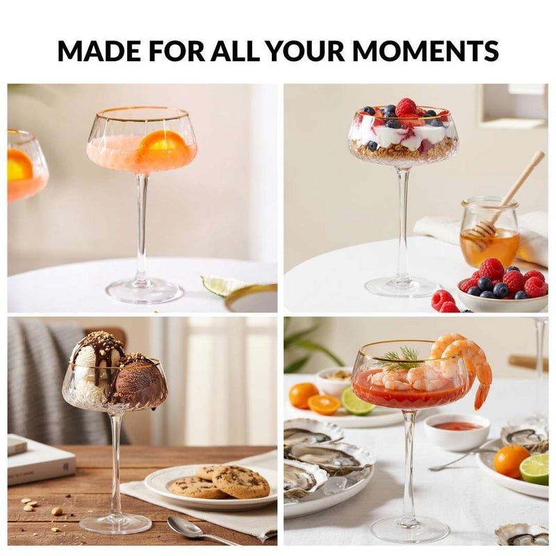 Crystal Gold Rim Cocktail Glass Set Of 2 320ml