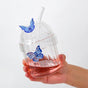 Crystal Fairy Core Butterfly Tumbler With Lid And Straw 450ml Set Of 2 Blue