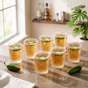 Crystal Flower Shot Glass Set Of 12 55ml