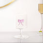 Crystal Pink Bow Borosilicate Wine Glass 250ml