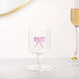 Crystal Pink Bow Borosilicate Wine Glass 250ml