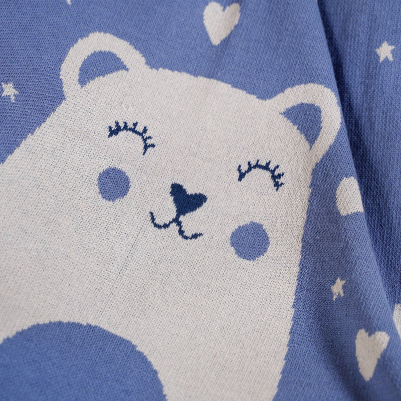Cuddle Bear Knitted Cotton Throw For Toddlers 105x78cm