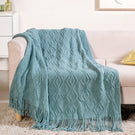 Teal Woven Throw Blanket