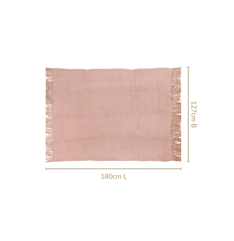 Cuddles Forever Pink Throw Knitted