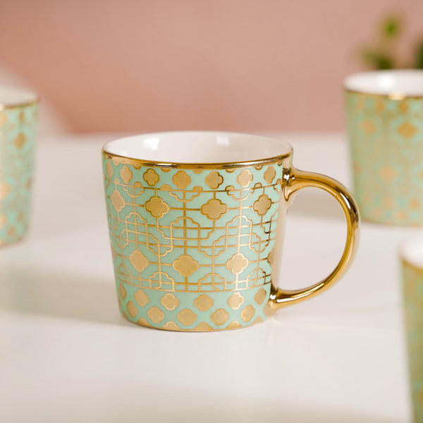 3D Art Tea Cup Set of 6 Green 280ml