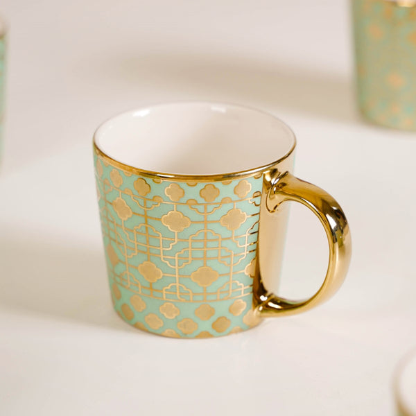 3D Art Tea Cup Set of 6 Green 280ml