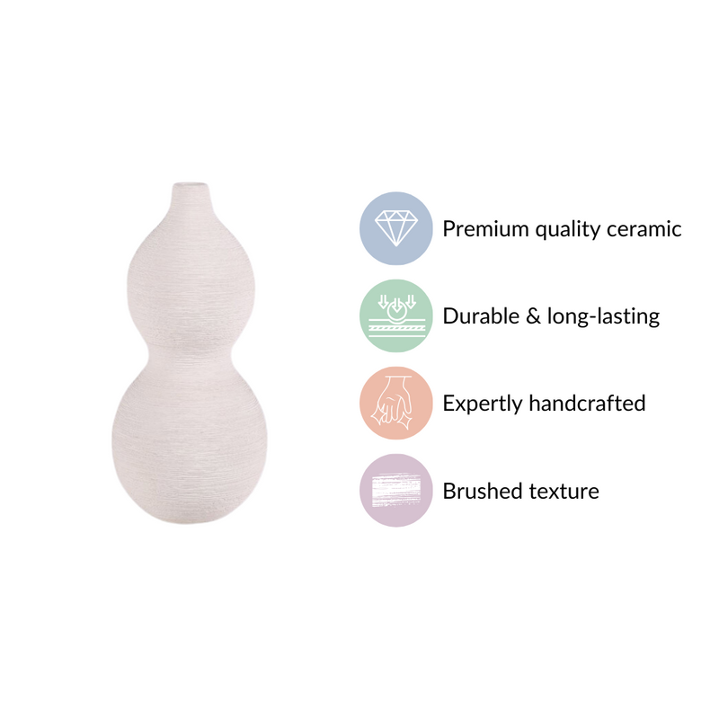 Gourd Matte Finish Flower Vase - Matte Finish Flower Vase, Sleek Matte Ceramic Vase, Modern Matte Flower Vase, Flower Vase