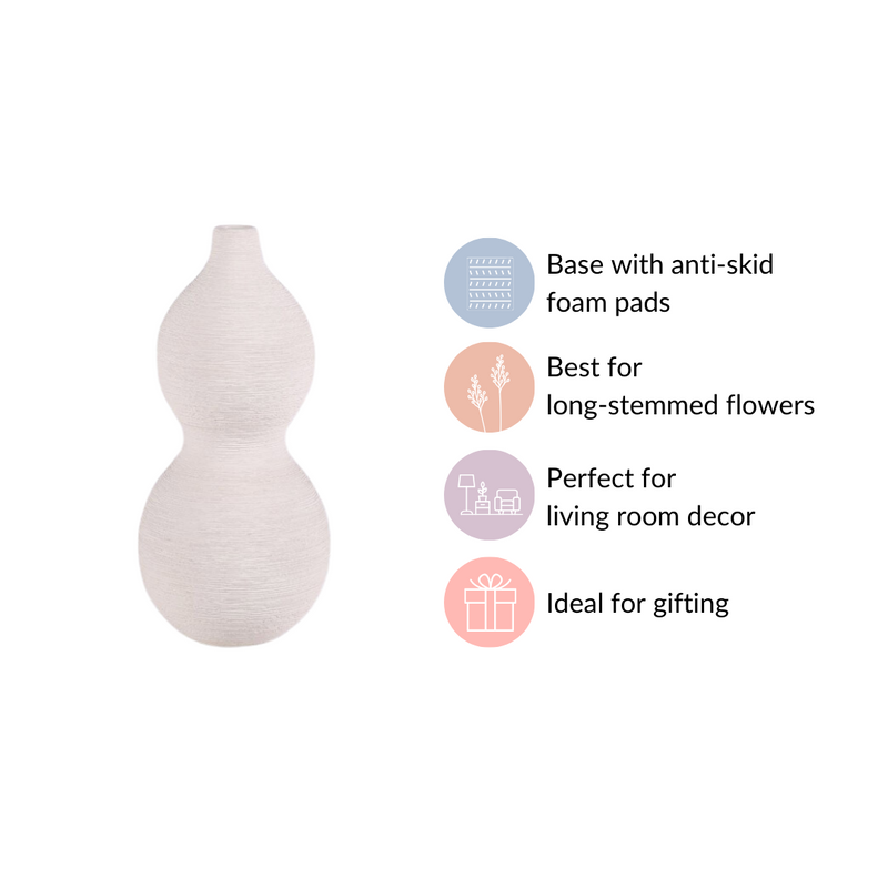 Gourd Matte Finish Flower Vase - Matte Finish Flower Vase, Sleek Matte Ceramic Vase, Modern Matte Flower Vase, Flower Vase