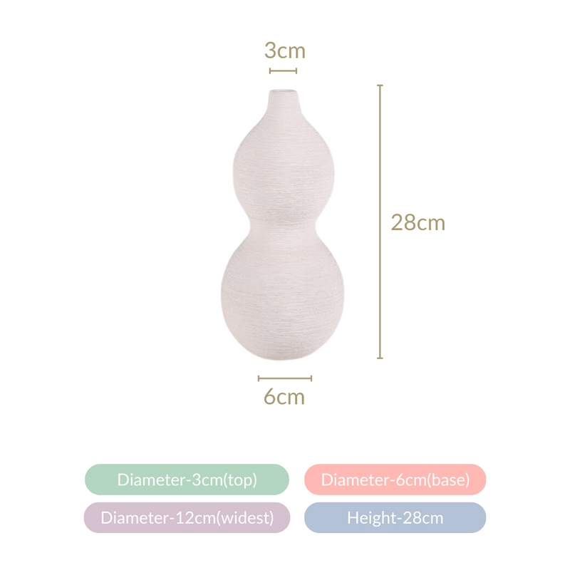 Gourd Matte Finish Flower Vase - Matte Finish Flower Vase, Sleek Matte Ceramic Vase, Modern Matte Flower Vase, Flower Vase