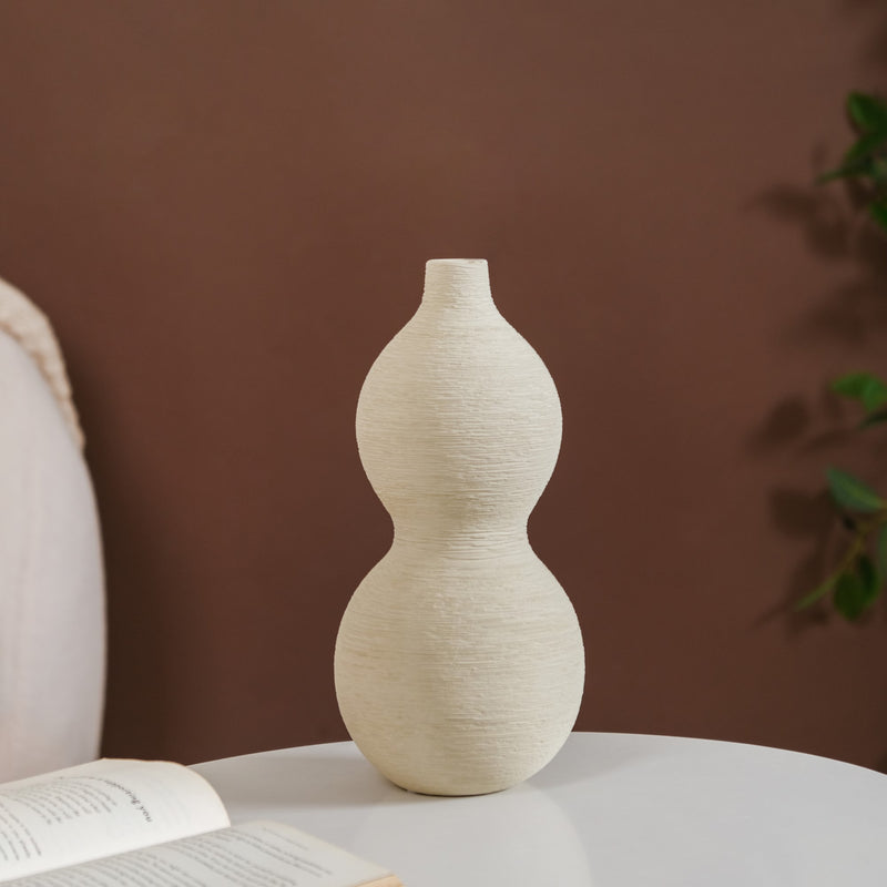 Gourd Matte Finish Flower Vase - Matte Finish Flower Vase, Sleek Matte Ceramic Vase, Modern Matte Flower Vase, Flower Vase