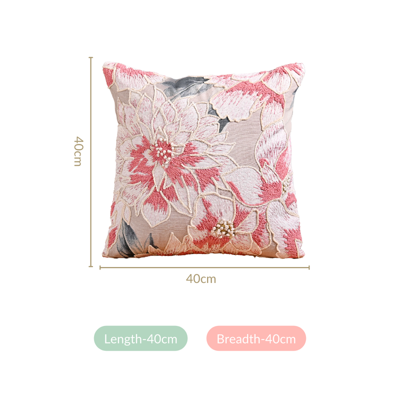 Flowers Of Eden Cotton Cushion Cover 16x16 Inch